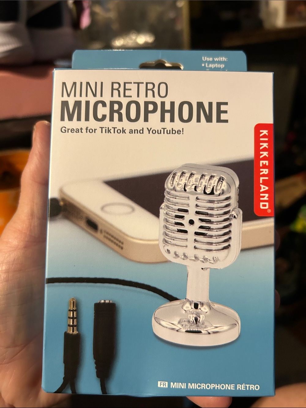 Kikkerland Mini Retro Microphone - Chrome Silver